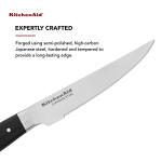 KitchenAid Gourmet 4 Piece Forged Triple Rivet Steak Knife Set, High Carbon Japanese Steel, Sharp Kitchen Knife Set, 4.5 inch, Black