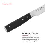 KitchenAid Gourmet 4 Piece Forged Triple Rivet Steak Knife Set, High Carbon Japanese Steel, Sharp Kitchen Knife Set, 4.5 inch, Black