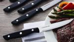 Farberware Triple-Riveted 4-Piece Steak Knife Set, High-Carbon Stainless Steel, Razor-Sharp Knives, Kitchen Knives, Set of 4, Black
