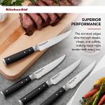 KitchenAid Gourmet 4 Piece Forged Triple Rivet Steak Knife Set, High Carbon Japanese Steel, Sharp Kitchen Knife Set, 4.5 inch, Black