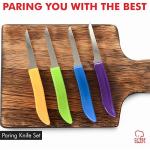 Chef Craft Select Paring Knife Set, 2.5 inch blade 6 inch in length 4 piece set, Assorted