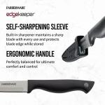 Farberware Edgekeeper 3.5-Inch Paring Knife with Self-Sharpening Blade Cover, High Carbon-Stainless Steel Kitchen Knife with Ergonomic Handle, Razor-Sharp Knife, Black