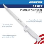 Dexter-Russell P94813 8" Narrow Fillet Knife – High-Carbon Stainless Steel Blade, White Polypropylene Non-Slip Handle