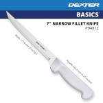 Dexter-Russell 7” Narrow Fillet Knife – P94812, High-Carbon Stainless Steel Blade, Slip-Resistant Polypropylene Handle, Ideal for Precise Fish and Meat Filleting