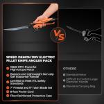 KastKing Speed Demon 110v Electric Fillet Knife, Precision Cut with High Torque Motor, ETL Certified Safety, Balanced Lightweight Handle, 2 Sets of Stainless-steel Blades