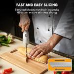 Homaider Electric Knife for Meat Slicing, Turkey, Carving Meat, Bread & More | Ergonomic Handle + 2 Carving Reciprocating Stainless Steel Blades and Serving Fork Included, 6 Foot Cord