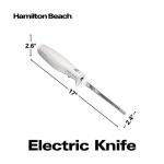 Hamilton Beach Electric Knife Set for Carving Meats, Poultry, Bread, Crafting Foam & More, Reciprocating Serrated Stainless Steel Blades, Ergonomic Design Storage Case + Fork Included, 5Ft Cord, White
