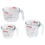 Pyrex Essentials (3-Pack) Glass Measuring Cups Set, (1, 2 & 4 Cup) Measuring Cups For Prepping, Baking and Cooking, Preheated Oven, Dishwasher, Freezer, and Microwave Safe