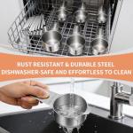 EWFEN Measuring Cups and Spoons Set, 7 Stainless Steel Nesting Measuring Cups & 7 Spoons, 5 Mini Measuring Spoons &1 Leveler, Kitchen Gadgets for Cooking & Baking, Square