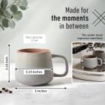 Ava Nord Ceramic Coffee Mugs Set of 4 | 12 oz Stoneware Coffee Cups | Lead-Free, Non-Toxic | Microwave and Dishwasher Safe | Comfortable Handle | Aesthetic Nordic Design for Tea and Latte | Sage Ash