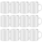 TANGLONG Sublimation Mugs Blank, Tazas Para Sublimacion, White Ceramic Sublimation Cups, Bulk Mugs for Coffee, Tea, Latte, Soup, Milk, Hot Cocoa 11 oz Set of 12