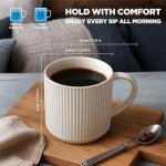 DeeCoo Matte White Coffee Mugs Set of 4, 12 Ounce Mug with Handles, Ceramic Stoneware Catering Coffee Cups, Porcelain Mugs Sets for Coffee, Tea, Hot Cocoa, Milk, Microwave and Dishwasher Safe