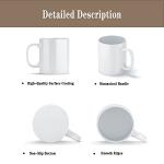 TANGLONG Sublimation Mugs Blank, Tazas Para Sublimacion, White Ceramic Sublimation Cups, Bulk Mugs for Coffee, Tea, Latte, Soup, Milk, Hot Cocoa 11 oz Set of 12