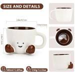 EWCEFIC Coffee Mugs,Cute funny Mug For Women, 12.8oz/380ml Unique Ceramic Coffee Tea Cups, Office Mug Gift (chocolate)