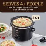 Elite Gourmet 3 Qt Electric Slow Cooker, Black