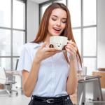 EWCEFIC Coffee Mugs,Cute funny Mug For Women, 12.8oz/380ml Unique Ceramic Coffee Tea Cups, Office Mug Gift (chocolate)