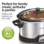 Hamilton Beach 4 Quart Programmable Slow Cooker, Silver