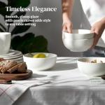 DOWAN 22 OZ White Ceramic Bowls Set of 4 - Perfect for Soup Bowls for Kitchen, Cereal Bowl, Ramen Bowl, Microwave Safe for Oatmeal, Fruit,Salad and Rice Bowl - Dishwasher & Microwave Safe