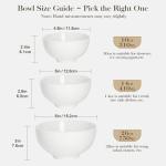 MALACASA 26 Oz Porcelain Soup Bowls Set of 4, White Ceramic Bowls for Kitchen, Cereal Bowl for Oatmeal, Fruit, Salad, Ramen and Rice Bowl -Dishwasher & Microwave Safe Bowls