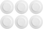 Amazon Basics 6-Piece White Dinner Plate Set, Microwave and Dishwasher Safe for Everyday Use, 10.5 inches