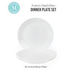 Martha Stewart Opalton 6-Piece 10-Inch Dinner Plates – Chip and Break Resistant Opal Glass Plates, Durable and Lightweight Dinnerware Set for Everyday Use