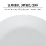 Martha Stewart Opalton 6-Piece 10-Inch Dinner Plates – Chip and Break Resistant Opal Glass Plates, Durable and Lightweight Dinnerware Set for Everyday Use