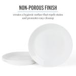 Martha Stewart Opalton 6-Piece 10-Inch Dinner Plates – Chip and Break Resistant Opal Glass Plates, Durable and Lightweight Dinnerware Set for Everyday Use