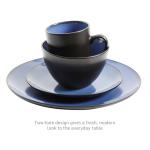 Gibson Elite Soho Lounge Round Reactive Glaze Stoneware Dinnerware Set, Service for 4 (16pc), Blue, Soho Round.