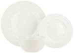 Amazon Basics Porcelain Dinnerware Set, Microwave and Dishwasher Safe, Service for 6, 18-Piece, Plates, Bowls, White