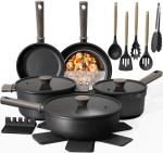 Astercook Non-Stick Induction Cookware Set, 19 Pcs