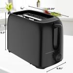 OVENTE Electric 2 Slice Toaster Machine with 6-Shade Browning Selector Setting, Compact Design and Removable Crumb Tray, 700W Power Perfect for Toasting Bread, Thin Bagels and Waffles, Black TP2210B