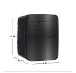 Frigidaire Mini Personal Fridge Cooler, Countertop, Holds Up to 10L/15 Cans, Brushed Black Stainless Rugged Design, Portable for Skincare, Makeup, Car, Office, Bedroom, Dorm Room, or Cabin