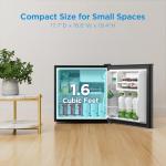 Midea WHS-65LB1 Compact Single Reversible Door Refrigerator, 1.6 Cubic Feet(0.045 Cubic Meter), Black