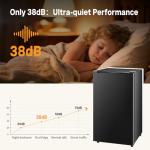 KMFurnila Mini Fridge with Freezer, 3.2 Cu.Ft Mini Refrigerators, Small Beverage Fridge with Adjustable Thermostat, for Bedroom, Office, Dorm, Single Door, Quiet & Energy Saving, Black