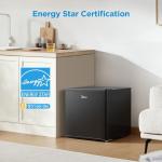Midea WHS-65LB1 Compact Single Reversible Door Refrigerator, 1.6 Cubic Feet(0.045 Cubic Meter), Black
