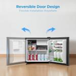 Midea WHS-65LB1 Compact Single Reversible Door Refrigerator, 1.6 Cubic Feet(0.045 Cubic Meter), Black
