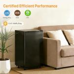KMFurnila Mini Fridge with Freezer, 3.2 Cu.Ft Mini Refrigerators, Small Beverage Fridge with Adjustable Thermostat, for Bedroom, Office, Dorm, Single Door, Quiet & Energy Saving, Black