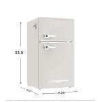 Frigidaire EFR840-Cream EFR840 Retro Mini Fridge with Freezer & Side Bottle Opener-Small 2 Door Refrigerator for Office Bar or College Dorm Room-3.1 Cu Ft (Cream)