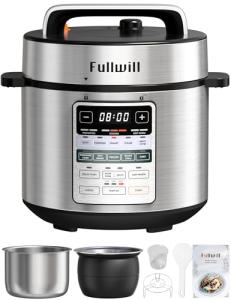 Fullwill Dual-Pot Electric Pressure Cooker 6+5QT(2026 Upgraded), 12-in-1 Multi-Cooker for Pressure Cooking, Soup, Yogurt, Stew, Rice