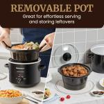 Elite Gourmet 3 Qt Electric Slow Cooker, Black