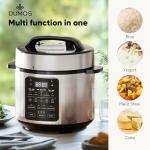 DUMOS 12-in-1 Electric Pressure Cooker 6 QT Stainless Steel Multi Cooker Electric for Pressure, Rice, Steamer, Yogurt Maker, Slow Cook,Meat Stew, Cake, Porridge, Multigrain, Sliver