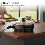 OVENTE 11.5-Inch Electric Skillet & Frying Pan, 1400W Nonstick Cooking Pan with Adjustable Temperature Control, Tempered Glass Lid with Steam Vent, Cool-Touch Handles, Easy-Clean Copper SK11112CO