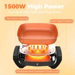 OSTBA Electric Skillet and Frying Pan with Glass Lid, 12"x12" Copper Nonstick Electric Pan for Cooking, 1500W Power, Cool Touch Handles, Adjustable Temperature, PTFE & PFOA Free