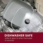 Elite Gourmet 12"x12"x2.15” Ceralast™ PFAS Free Ceramic Electric Skillet, Dishwasher Safe, Rapid Heat Up, 1200W, Dark Grey