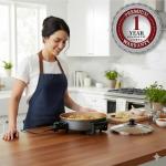 OVENTE 11.5-Inch Electric Skillet & Frying Pan, 1400W Nonstick Cooking Pan with Adjustable Temperature Control, Tempered Glass Lid with Steam Vent, Cool-Touch Handles, Easy-Clean Copper SK11112CO