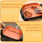 OSTBA Electric Skillet and Frying Pan with Glass Lid, 12"x12" Copper Nonstick Electric Pan for Cooking, 1500W Power, Cool Touch Handles, Adjustable Temperature, PTFE & PFOA Free