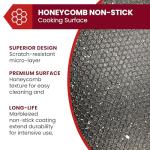 Elite Gourmet EG6201 Extra Deep 12"x12"x3.2" (7.5Qt.) Scratch Resistant Dishwasher Safe, Non-stick Electric Skillet with Glass Vented Lid, Adjustable Temperature, Black