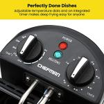 Chefman 4.5 Liter Deep Fryer w/Basket Strainer, XL Jumbo Size, Adjustable Temperature & Timer, Perfect for Fried Chicken, Shrimp, French Fries, Chips & More, Removable Oil-Container, Stainless Steel