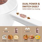 Bear Hot Pot Electric, 2L Multifunctional Portable Cooking Pot, 1000W Rapid Noodles Electric, Non-Stick Frying Pans for Steak, Egg, Ramen, Oatmeal With Dual Power Adjustment