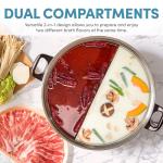 Aroma Housewares ASP-610 Dual-Sided Shabu Hot Pot, 5Qt, Stainless Steel Aroma Housewares 3 Uncooked/6 Cups Cooked Rice Cooker, Steamer, Multicooker, 2-6 cups, Black